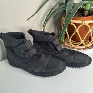 FUGU Sa-Me Minimalist Tabi-Style Work Boots Black Canvas High Top Men’s 8.5